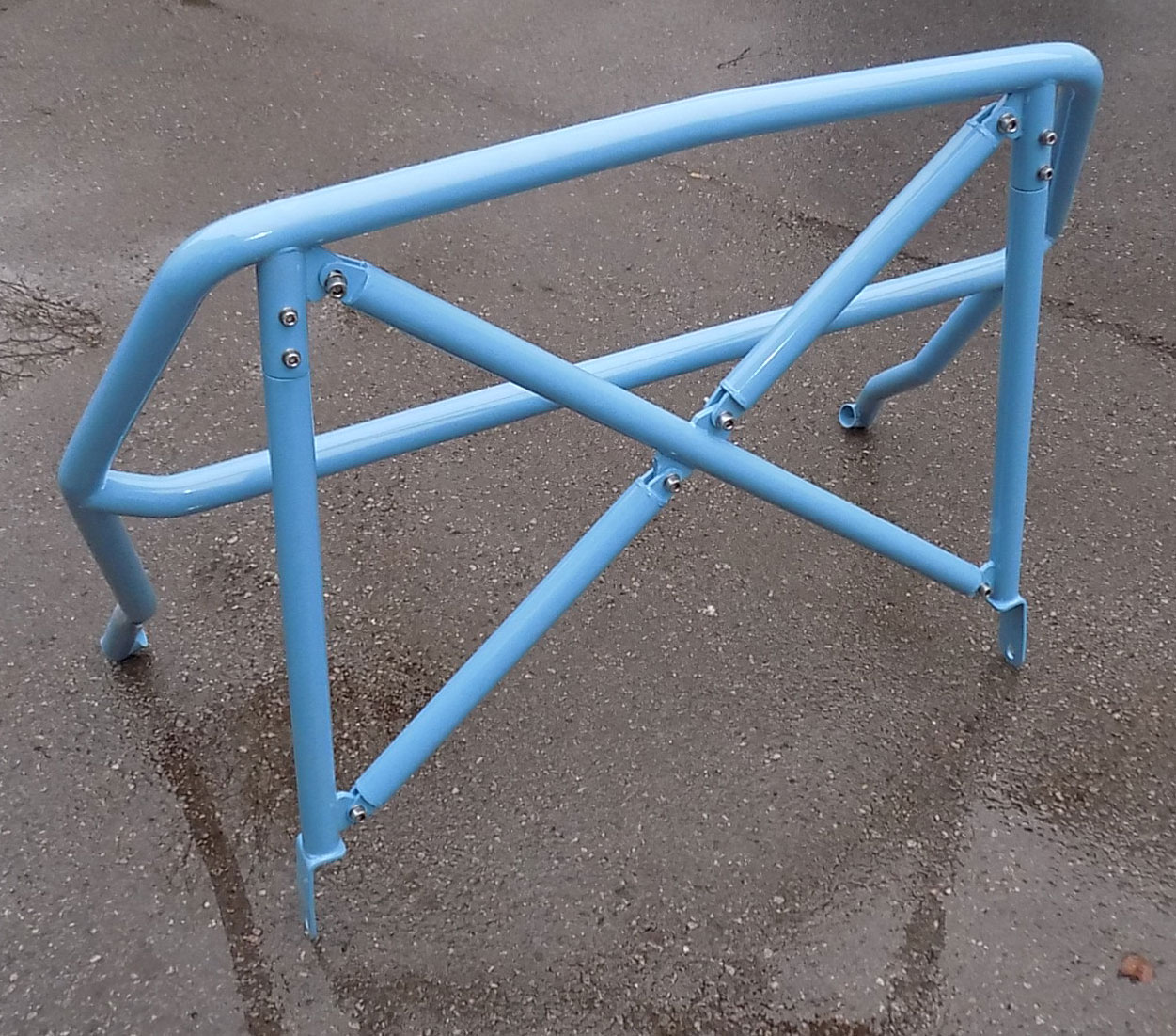 Clubsport-Bügel passend für Porsche 996, inkl. Diagonal-Kreuz 3-teilig, inkl. eingeschweißtem und gebogenem Gurtrohr, Blau Pulver beschichtet (Sonderfarbe gegen Aufpreis)