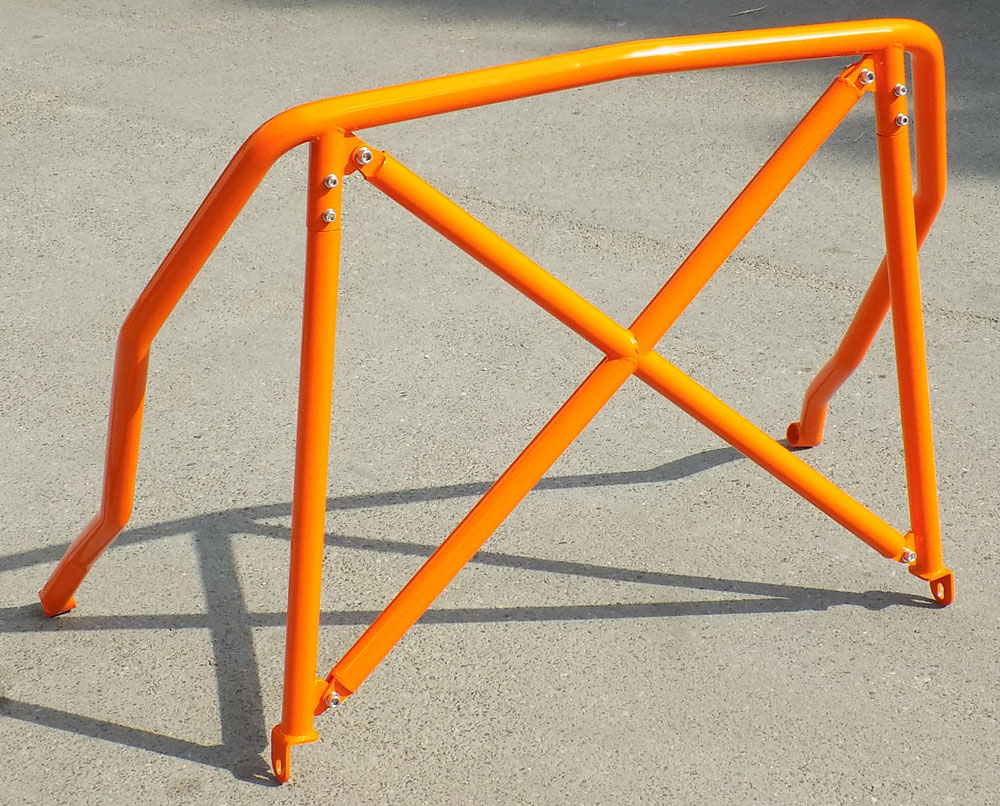 Clubsport-Bügel passend für Porsche 996, inkl. Diagonal-Kreuz 1-teilig, Orange Pulver beschichtet (Sonderfarbe gegen Aufpreis)